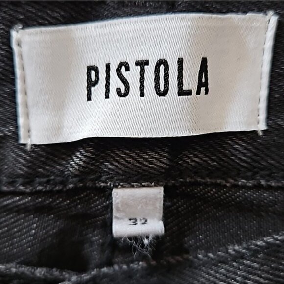 Pistola Super High Rise Straight Cassie Jean Size 32 New Faded Black Distressed - Picture 3 of 12